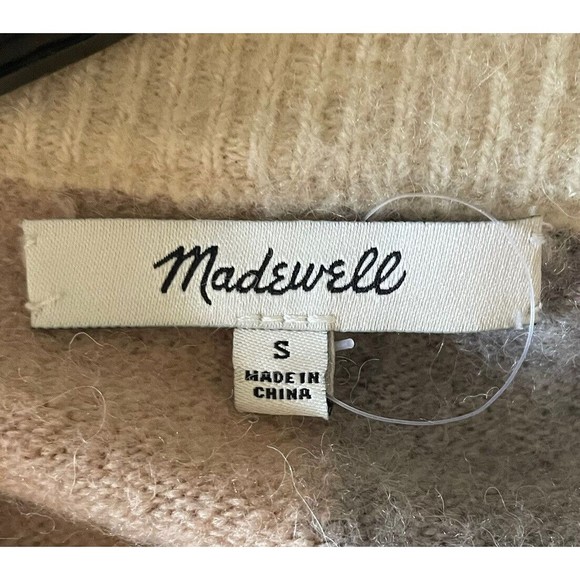 Madewell Small Westlake Colorblock Pullover Sweater in Coziest Yarn, Tan & Gray - Picture 5 of 6